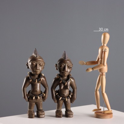 Paire de boutons de manchette en bois Ibedji Art