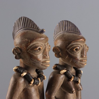 Paire de boutons de manchette en bois Ibedji Art
