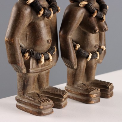 Paire de boutons de manchette en bois Ibedji Art