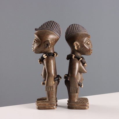 Paire de boutons de manchette en bois Ibedji Art