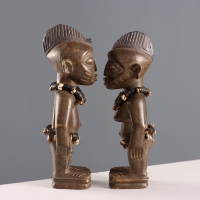 Paire de boutons de manchette en bois Ibedji Art