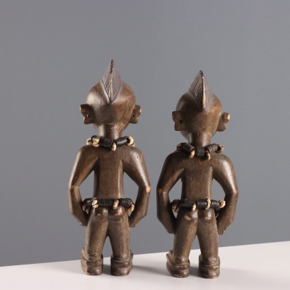 Paire de boutons de manchette en bois Ibedji Art