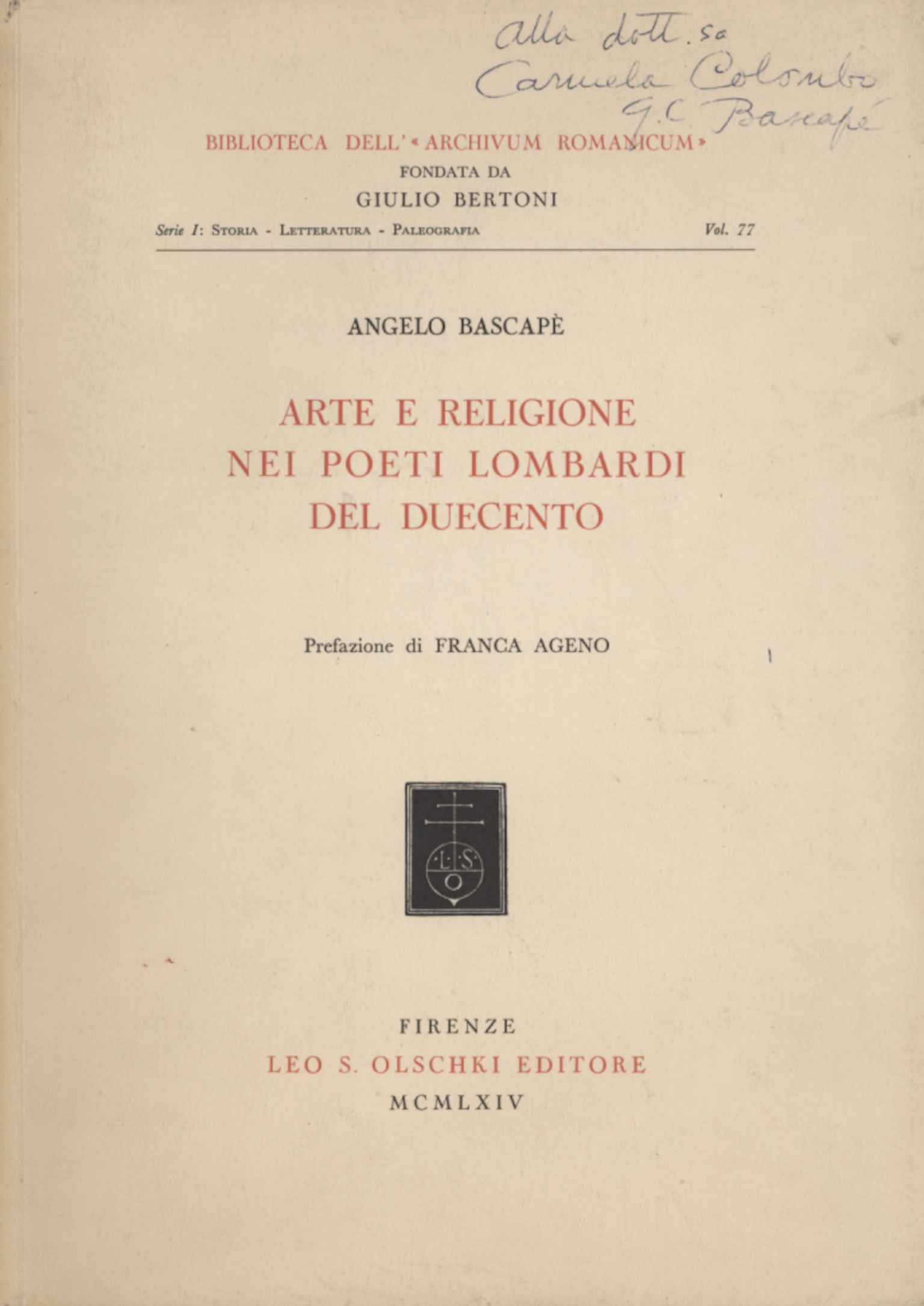 Art et religion chez les poètes lombards de
