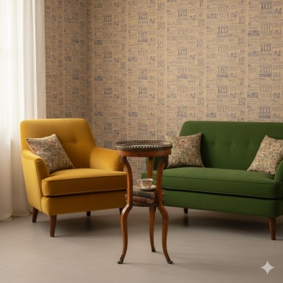 MESA DE CENTRO con cerámica, Mesa de centro en Nogal y Madera de Raíz