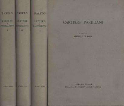 Lettere a Maffeo Pantaleoni 1890-1923 (3 Volumi) con Carteggi paretiani 1892-1923