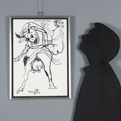 Drawing by Luciano Minguzzi, Mad Cow, Luciano Minguzzi, Luciano Minguzzi, Luciano Minguzzi