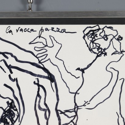 Drawing by Luciano Minguzzi, Mad Cow, Luciano Minguzzi, Luciano Minguzzi, Luciano Minguzzi
