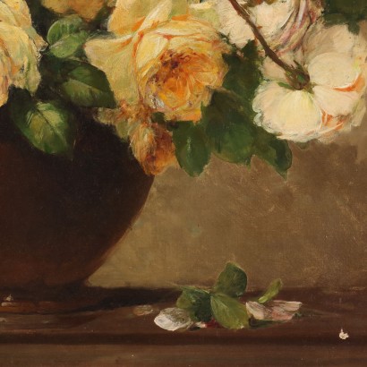 Composición de pintura con rosas
