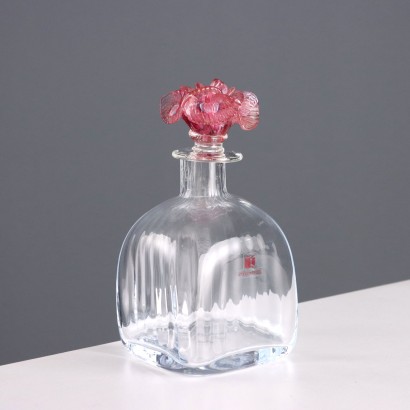 Vintage Bottle Carlo Moretti Murano Manufacture Italy 1980s