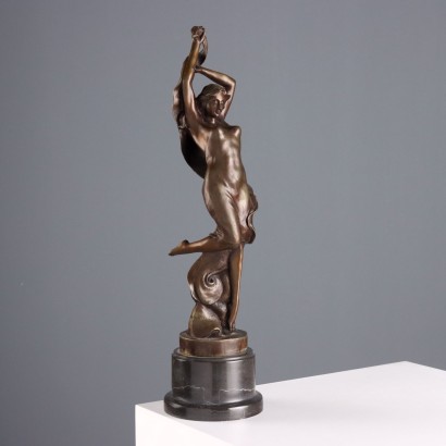Modern Sculpture Female Nude Bronze Marble Italy XX Century