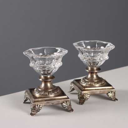 Pair of 925 Silver Salt Cellars by Gustave Veyrat
