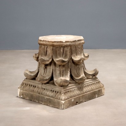 Antique Capital Plaster Acanthus Leaves Decorations XIX Century