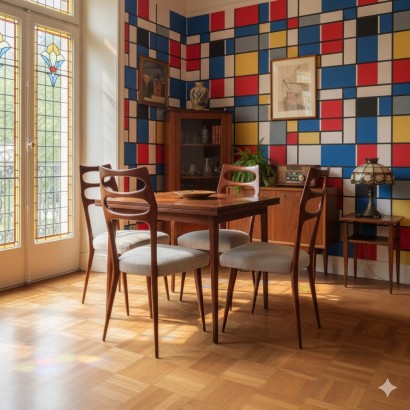 Juego de 5 sillas de los años 50, Juego de 5 sillas de los años 50