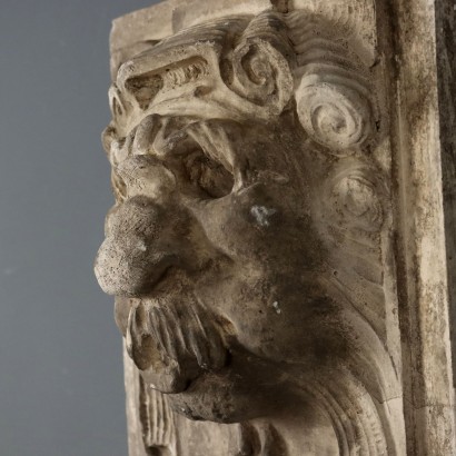 Antike Gipsplatte Wilde Maske Italien 19. Jahrhundert_1328202 Maske, Gipsplatte