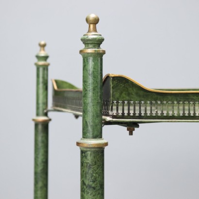 Antique Lacquered Iron Trolley with Faux Marble Finish, Italy, 20th Century_1328268 Trolley, Iron Trolley with Lacquer Finish