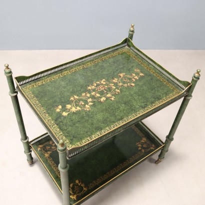 Antique Lacquered Iron Trolley with Faux Marble Finish, Italy, 20th Century_1328270 Trolley, Iron Trolley with Lacquer Finish