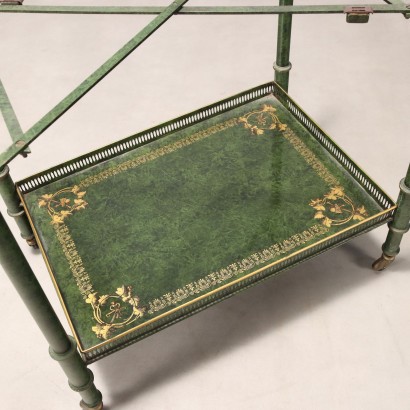 Antique Lacquered Iron Trolley with Faux Marble Finish, Italy, 20th Century_1328271 Trolley, Iron Trolley with Lacquer Finish
