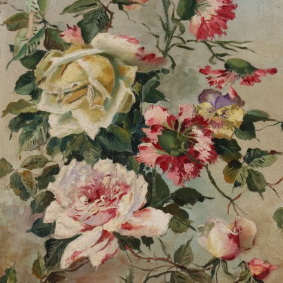 Pair of Paintings with Roses, Pair of Paintings with Roses and Carnations, Pair of Paintings with Roses and Carnations.