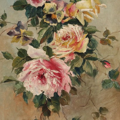 Pair of Paintings with Roses, Pair of Paintings with Roses and Carnations, Pair of Paintings with Roses and Carnations.