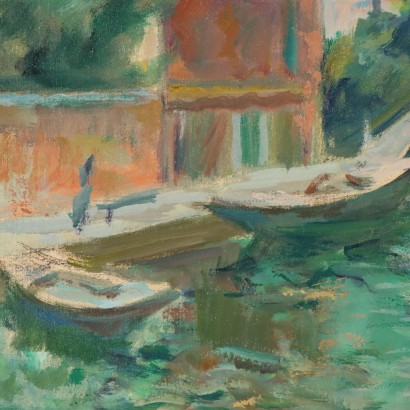 Painting by Eugenio Polesello, Canal in Venice, Eugenio Polesello, Eugenio Polesello, Eugenio Polesello, Eugenio Polesello