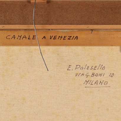 Painting by Eugenio Polesello, Canal in Venice, Eugenio Polesello, Eugenio Polesello, Eugenio Polesello, Eugenio Polesello