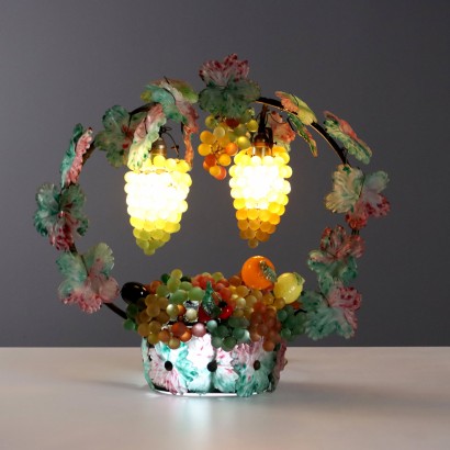 Glass fruit basket lamp