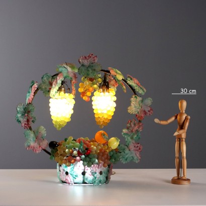 Lampe corbeille à fruits en verre