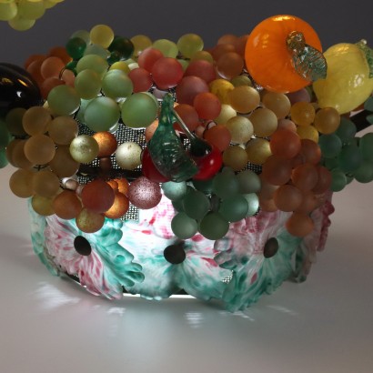 Lampe corbeille à fruits en verre