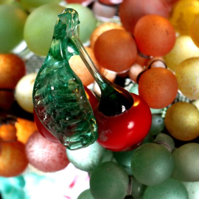 Lampe corbeille à fruits en verre