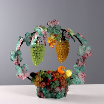 Lampe corbeille à fruits en verre