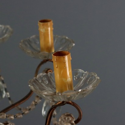 Antique 9-Light Chandelier in Glass and Iron, Gilded, Italy, 19th Century_1328520 Chandelier, Nine-Light Chandelier