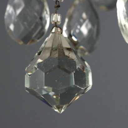 Antique 9-Light Chandelier in Glass and Iron, Gilded, Italy, 19th Century_1328523 Chandelier, Nine-Light Chandelier