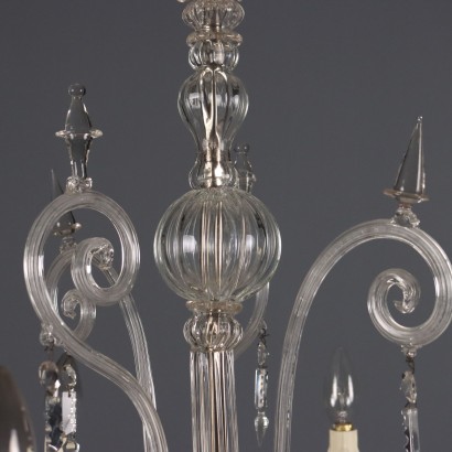 Antique Venetian Chandelier in Blown Glass, 6 Lights, 19th Century_1328537 Chandelier, Venetian Chandelier, Venetian Blown Glass Chandelier t