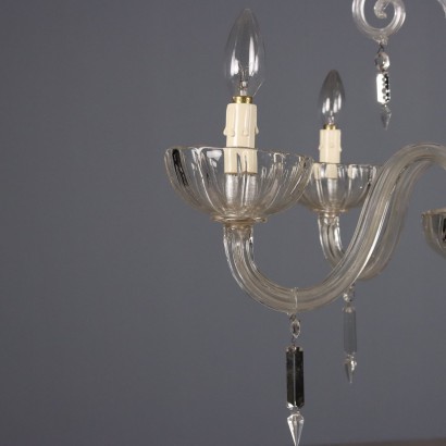Antique Venetian Chandelier in Blown Glass, 6 Lights, 19th Century_1328538 Chandelier, Venetian Chandelier, Venetian Blown Glass Chandelier t