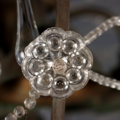 Lámpara de araña antigua de metal y vidrio de 6 luces, Italia, siglo XIX_1328549 Lámpara de araña, lámpara de araña de seis luces