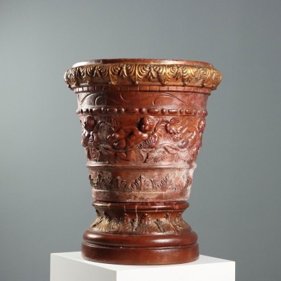 Große Terrakottavase mit Ständer