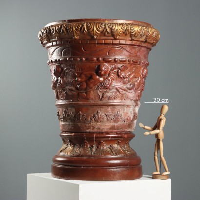 Große Terrakotta-Vase mit Ständer