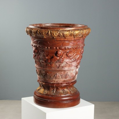 Große Terrakotta-Vase mit Ständer