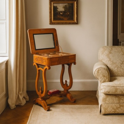 mesa de trabajo, mesa de trabajo de cerezo Carlos X