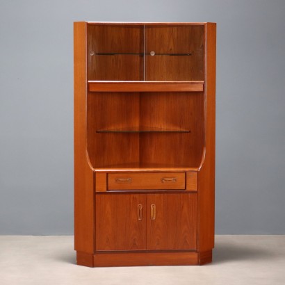 Vintage Corner Cabinet Design Teak Veneer Italy 1960s