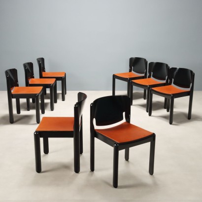 Cassina 122 Chairs Vintage Design Vico Magistretti Italy 1960s-1970s