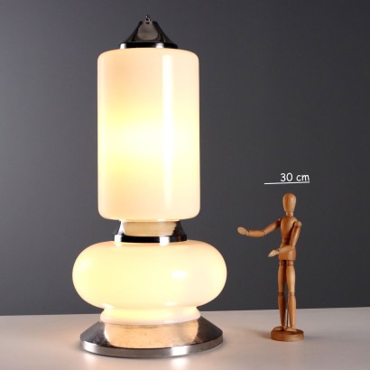 Vintage Tischlampe aus Metall und Glas, italienisches Design, 1960er_1328903 1960er Lampe