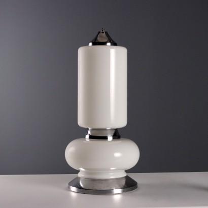 Vintage Tischlampe aus Metall und Glas, italienisches Design, 1960er_1328906 1960er Lampe