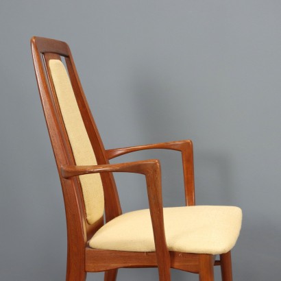 Vintage Esszimmerstühle aus Holz und Stoff, italienisches Design, 1960er_1328931 Sechs Stühle aus den 1960er Jahren