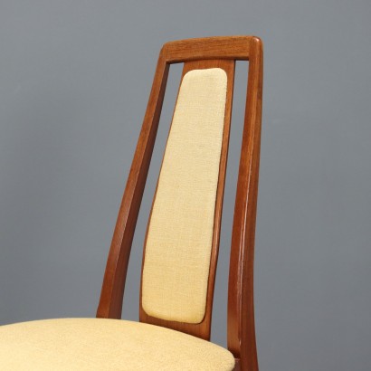 Vintage Esszimmerstühle aus Holz und Stoff, italienisches Design, 1960er_1328932 Sechs Stühle aus den 1960er Jahren