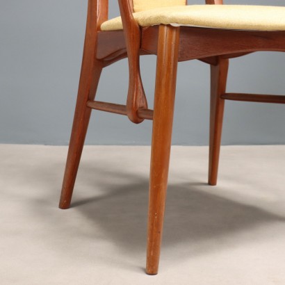 Vintage Esszimmerstühle aus Holz und Stoff, italienisches Design, 1960er_1328934 Sechs Stühle aus den 1960er Jahren