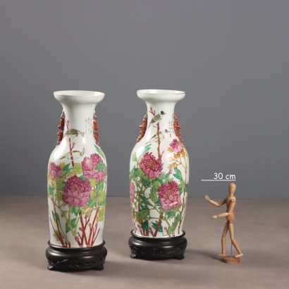 Pair of Baluster Vases with Support