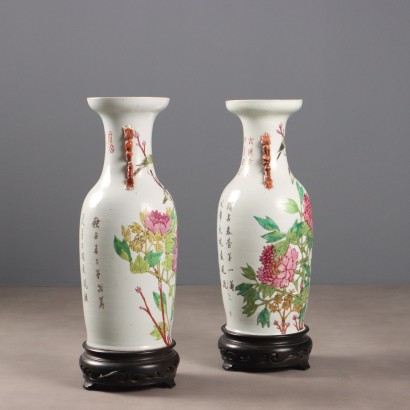 Pair of Baluster Vases with Support