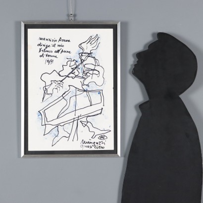 Dessin de Luciano Minguzzi, Maurizio Arena dirige mon Nabucco a, Luciano Minguzzi, Luciano Minguzzi