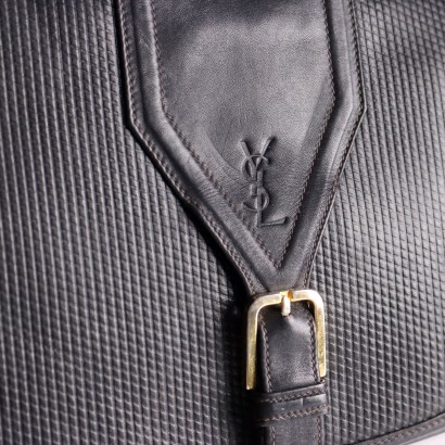 Yves Saint Laurent Vintage Schwarze Ledertasche Italien 1970er-80er Jahre_1329361 Yves Saint Laurent Vintage Schwarze Tasche